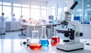 KI-generiertes Bild symbolisch für Labor- und Pharma Branche